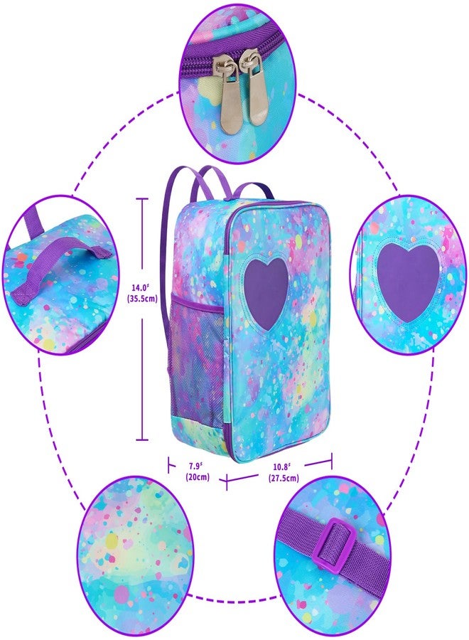 ZITA ELEMENT 18 Inch Doll Carrier Backpack - Blue and Purple Tie-Dye Style Travel Set with Accessories - Image 3